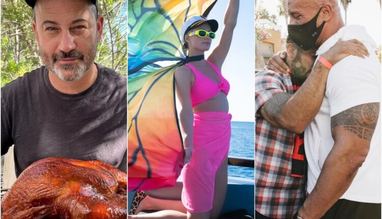 Burnt eyebrows, family traditions, and lots of pie: How celebrities spent 2021 Thanksgiving