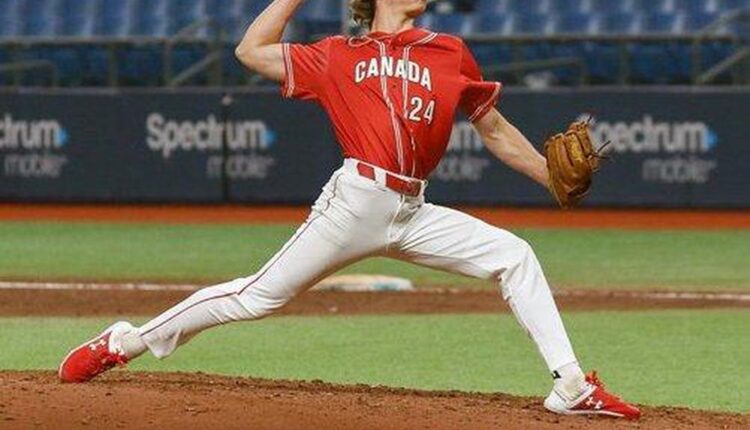 Peterborough’s Parker Burgess pitched for Canada’s national junior baseball team in The Friendship Series against Team USA at Tropicana Field in St. Petersburg, Fla., last September.